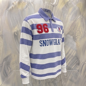 เสื้อโปโลแขนยาวลายทางสโนว์เกรซ ปักโลโก้ ปกคอพับ ทรงปกติสำหรับผู้ชาย ใส่ได้ทุกฤดู - Product Image 2