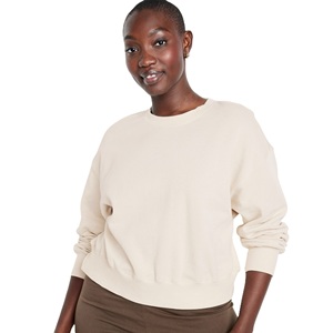 Sweat-shirt oversize pour femme, manches longues, pull pour un look streetwear et décontracté tendance, sweat-shirt en polaire confortable pour femme - Product Image 1