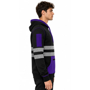 Sweat à capuche de sécurité haute visibilité en coton polaire imperméable, respirant et réfléchissant - Product Image 5