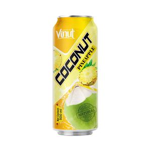 Agua de coco Piña 500ml Bebida de jugo 24 latas por lata de cartón Etiqueta de diseño gratis Muestra gratis OEM ODM Etiqueta privada - Product Image 1