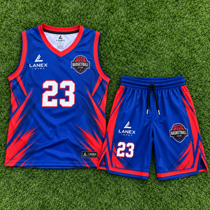 Ensemble d'uniformes de basketball personnalisés, maillot et short imprimés par sublimation, vêtements de sport d'équipe respirants et légers avec logo et nom - Product Image 6