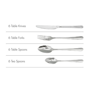 Juego de Cubiertos de Acero Inoxidable Jaya Mata JM784 de 24 Piezas, Tenedores, Cucharas, Cuchillos y Cucharillas para 6 Personas, para Hogar, Hotel y Comedor - Product Image 2