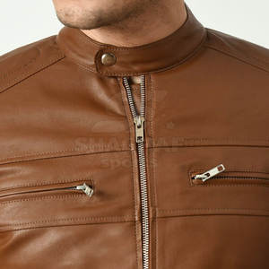 Veste en cuir véritable pour homme, durable, avec doublure douce et design moderne, idéale pour l'automne et l'hiver. Veste d'hiver pour homme. - Product Image 6
