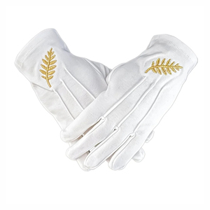 Guantes Masónicos de Algodón Blanco, Suaves, Cómodos y Ligeros, Ideales para Ceremonias, Actividades Rituales, Reuniones de Logia y Uso Formal - Product Image 4