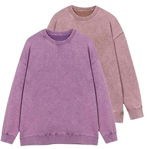 Custom logo <b>Men</b> Sweatshirt Custom Heavy Weight Round Collar 100% Cotton Acid wash Sweatshirt for mem - Product Image 2