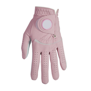 <b>White</b> Women's & Men Left-Handed Golf Gloves with Custom Logo Magnetic Ball <b>Marker</b> Real Cabretta Leather Breathable Sports Gloves - Product Image 5