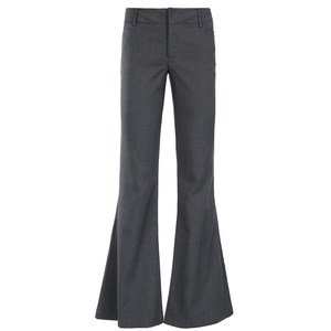 Pantalones de Moda para Mujer, Diseño de Cintura Alta con Cordón Ajustable, Estilo Hip Hop, Pierna Ancha, Casuales, de Algodón, Largos, Acampanados - Product Image 1