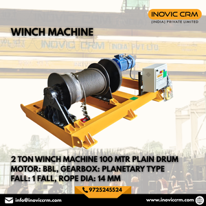 INOVIC CRM - Cabrestante Eléctrico de Alta Resistencia de 2000 kg con Cable de Acero |   Grúa Industrial Amarilla para Elevación de Materiales - Product Image 3