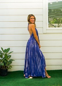 Vestido Maxi Tie Dye de Marca Privada OEM, Diseño Elegante con Patrón Sólido, Sin Mangas, para Vacaciones, Exportador Indio, 100% Algodón, Cuello en V - Product Image 5