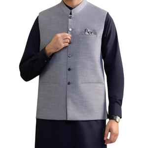Gilet de mariage pour homme de haute qualité, col mandarin, style pakistanais et indien, écologique, respirant, prix raisonnable/economique - Product Image 1
