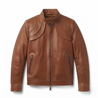 Veste en cuir pour homme, cuir véritable de qualité supérieure, vêtement d'extérieur décontracté, fermeture éclair intégrale, col montant, plusieurs poches zippées à l'intérieur