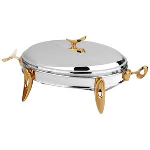Modern Oval Stainless Steel Eco Friendly Durable <b>Chafing</b> <b>Dish</b> Buffet Food Warmer Lid <b>Fuel</b> Holder Professional Catering Ramadan - Product Image 1