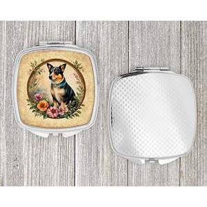 Lancashire Heeler flores compacto plegable espejo de maquillaje de mano portátil de viaje espejo de bolsillo decorativo para mujeres niñas regalo - Product Image 4