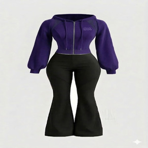 ชุดวอร์มลำลองสำหรับผู้หญิง Clovix Sports รุ่นทันสมัย 2 ชิ้น สวมใส่สบาย สไตล์สตรีทแวร์ จำหน่ายส่ง - Product Image 5