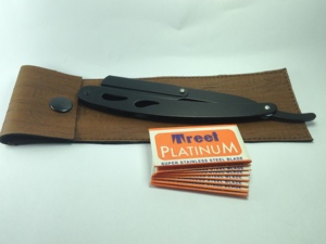 มีดโกนพับได้สำหรับช่างตัดผมมืออาชีพ สีทอง ใบมีดเดี่ยวแบบครึ่งใบ คมตรง พร้อมโลโก้สั่งทำ - Product Image 2