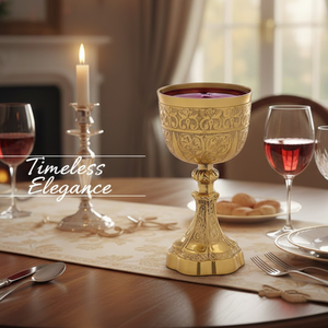 Juego de Copas de Vino de Latón Hechas a Mano |   Cáliz Decorativo Medieval Real de la India, Colección de Regalos de Lujo, Decoración para Bar - Product Image 2