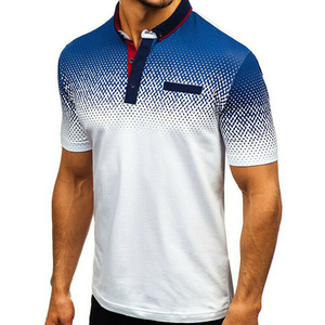 Chemises de golf pour hommes en coton 100% tissé, anti-rides, à manches courtes, avec poche, impression numérique, service OEM ODM personnalisé, MOQ 2 pièces - Product Image 6