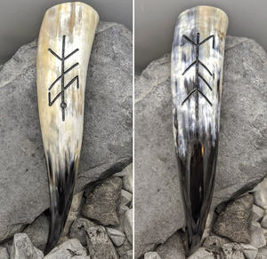 Vente chaude Artisanat Naturel Meilleure Qualité À La Main Blanc Court Poli Viking Corne À Boire - Product Image 2