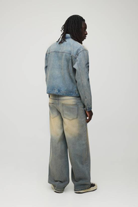 Chaqueta de Mezclilla Casual de Alta Calidad para Hombre, con Cuello Alto, Botones Frontales, Logotipo, Manga Larga, Lisa, de Secado Rápido y Transpirable - Product Image 2