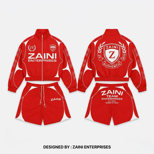 Conjunto de Chaqueta Cortavientos y Pantalones Cortos Casuales de Invierno para Hombre ZAINI, Poliéster/Nailon 300g, Ligero, de Secado Rápido, con Paneles en Contraste, Personalizable - Product Image 1