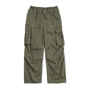 กางเกงคาร์โก้เอวยางยืดมีหลายกระเป๋าสำหรับผู้ชายชุดใส่ทำงานแบบลำลองผ้าคอตตอน100% ดีไซน์โลโก้ตามสั่ง - Product Image 2