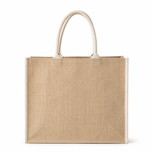 Bolsa de Compras de Yute Natural Laminada con Logotipo Personalizado, con Ribete, Ecológica, Reutilizable, al por Mayor, OEM, ODM, Promocional - Product Image 4