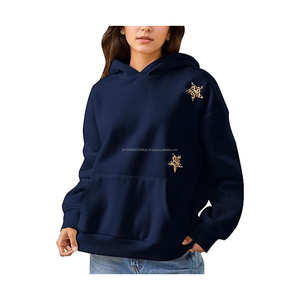 Sudaderas con capucha para mujer, estilo oversize con pedrería, Y2K, streetwear, sudaderas con capucha tipo pullover, sudaderas personalizables OEM - Product Image 1