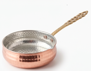 Stylish Rose Gold Polished Sauce <b>Pans</b> Utensils With Brass <b>Handle</b> For Kitchenware Hotel Restaurant And Home Use - Product Image 1