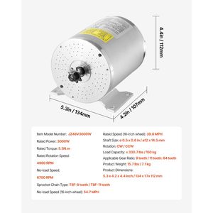 72V 4900rpm 3000W Electric Brushless DC Motor Kit with Upgraded <b>Speed</b> <b>Controller</b> Throttle Grip for Go Karts Electric Bicycles - Product Image 1