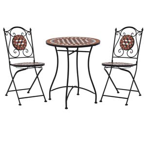 3 pezzi di piastrelle di ceramica in Terracotta mosaico bistrot Set di mobili da giardino - Product Image 1