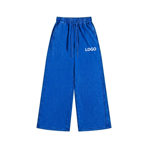 Pantalon de survêtement évasé vintage pour homme, coupe décontractée, en coton, style streetwear, avec imprimé lettrage tendance - Product Image 1