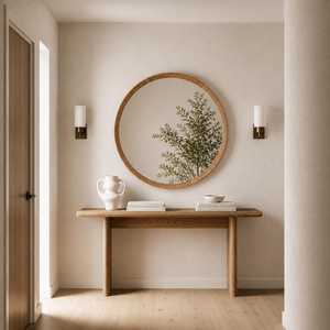 Espejo de Pared de Madera Natural Orion Handicraft, Hecho a Mano, Ecológico, Marco de Madera Decorativo, Decoración Moderna para el Hogar, Dormitorio, Baño - Product Image 4