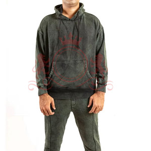 Ensembles tendance de sweat à capuche et pantalon effet délavé, en mélange de coton premium, vêtements assortis pour un confort et une mode au quotidien - Product Image 3