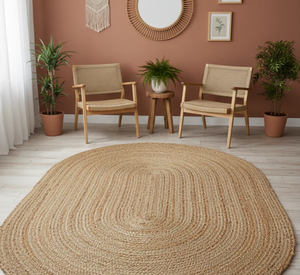 Alfombras Ovaladas de Yute, Alfombras Trenzadas, Colección Rugsmore, Alfombra Ovalada de Yute Hecha a Mano por Nhat Minh, Venta al por Mayor, Vietnam - Product Image 1