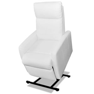 Fauteuil inclinable en similicuir blanc - Product Image 1