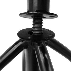 Tabouret de bar contemporain réglable en fer de haute qualité avec assise en bois et finition noire pour usage hôtelier - Product Image 5