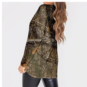 เสื้อสเวตเชิ้ตผู้หญิงแบบสั่งทำขายส่ง พิมพ์ลายแบบซับลิเมชั่น สำหรับฤดูหนาว แขนยาว ผ้าฝ้ายฟลีซ 100% ระบายอากาศได้ดี คอเสื้อแบบคอกลม - Product Image 2