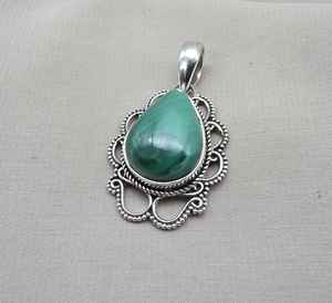 Malachite Pendant 925 Sterling Silver Natural Gemstone Jewelry Gift For Women Elegant Unique Handmade <b>Necklace</b> - Product Image 5