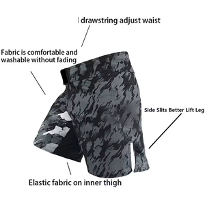 Shorts de combat personnalisés à étiquette privée, impression numérique, unisexe, pour adultes, shorts de combat MMA de haute qualité, séchage rapide, légers - Product Image 5