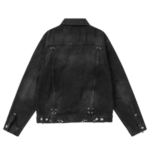 <b>Men's</b> Washed Denim <b>Jacket</b> Regular Fit Turn-down Collar Single Breasted Button Closure Casual Autumn Wear - Product Image 2
