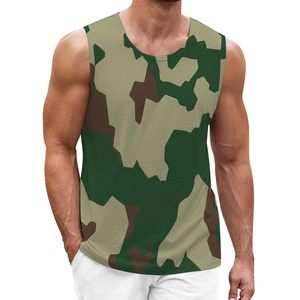 Men's Vests Knitted 100% Cotton Custom Solid Vintage Printing Sleeveless Acid Wash Eco-Friendly Breathable Crew Neck Tank Top - Product Image 4