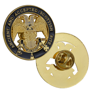Masonic Ancient and Accepted Scottish Rite Enamel <b>Pin</b> Soft Enamel Filled Metal <b>Pin</b> <b>Badge</b> - Product Image 1