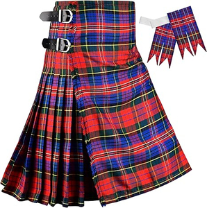 Falda Escocesa Plisada de Tartán para Mujer, Kilt Tradicional de Lana Mezclada de las Tierras Altas, Talla Adulto, Ropa de Clan Personalizada - Product Image 5