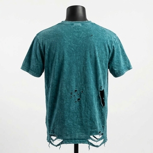 T-shirt personnalisé en coton lavé, coupe ample, col rond, manches courtes, effet vieilli - Product Image 5