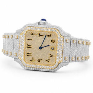 Montre de luxe pour femme avec cadran rectangulaire en diamant, bracelet en acier inoxydable et mouvement à quartz analogique - Product Image 2