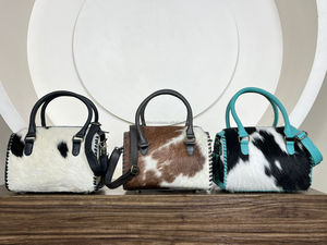 Sac de voyage de week-end en cuir de vache véritable de conception occidentale personnalisée 2025, sac de voyage de taille moyenne, sacs rapides pour hommes et femmes - Product Image 5