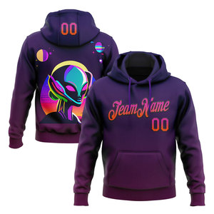 Sudadera con Capucha Personalizada para Hombre, Diseño de Extraterrestre Morado, Impresión por Sublimación, Transpirable, Absorbe la Humedad, Estilo Casual - Product Image 1