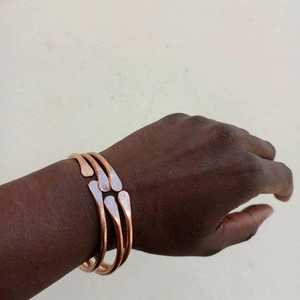 Copper Alloy Cuff Bracelets Geometric Design Vintage Style Unisex Jewelry Antique Copper Plated <b>men</b> women hand wear - Product Image 1