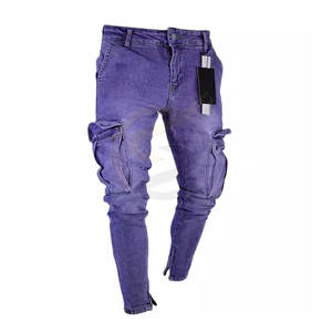 Pantalones Vaqueros para Hombre con Bolsillos Tipo Cargo, Nuevo Diseño, Corte Recto y Holgado - Product Image 6
