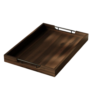 Plateau ottoman en bois d'acacia fait à la main avec poignée grande assiette de service pour la cuisine maison Table Restaurant café affichage utilisation de charcuterie - Product Image 3